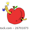 worm reading book in red apple 26701073