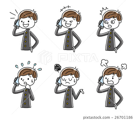 Phone: Male student, set, variation Phone: Male student, set, variation 26701186