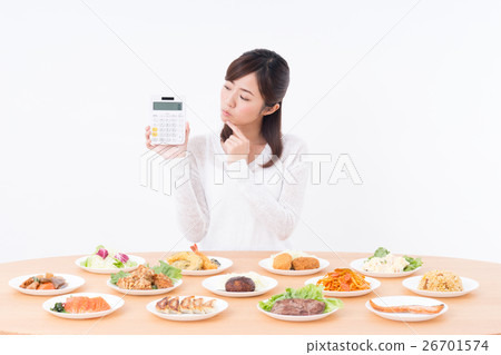 Young lady (calculator - cuisine) 26701574