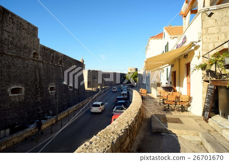 A wonderful street in Dubrovnik with a cafe A wonderful street in Dubrovnik with a cafe 26701670