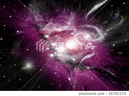 Stars, dust and gas nebula in a far galaxy Stars, dust and gas nebula in a far galaxy 26702278