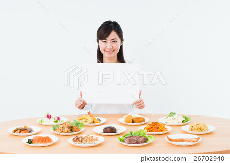 Young lady (cooking - white board) 26702940