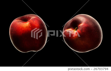 Ripe fresh nectarine peach isolated 26703794
