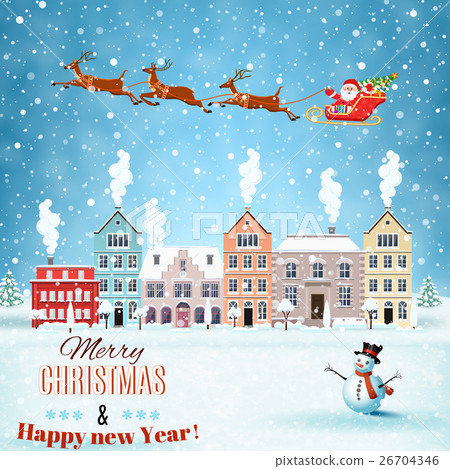 Christmas winter city street 26704346