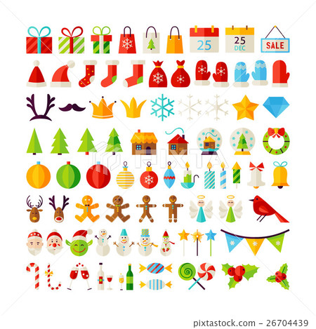 Big Set Merry Christmas Objects Big Set Merry Christmas Objects 26704439