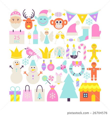 Merry Christmas Cute Objects 26704576