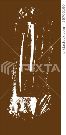 Grunge texture. White brush on brown.  26706190