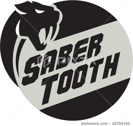 Saber Tooth Tiger Cat Head Circle Retro Saber Tooth Tiger Cat Head Circle Retro 26708160