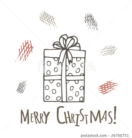 Hand drawn gifts with bows in cartoon style. Hand drawn gifts with bows in cartoon style. 26708751