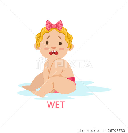 Little Baby Girl In Nappy Is Wet And Needs Change 26708780