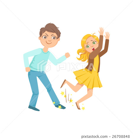 Boy Tripping Smaller Kid Teenage Bully Boy Tripping Smaller Kid Teenage Bully 26708848