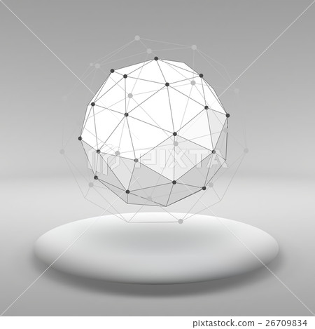 Hanging ball made of lots of smaller polygons in 26709834