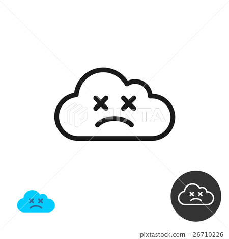 Sad cloud icon linear style Sad cloud icon linear style 26710226