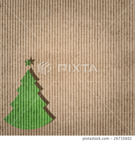 Green christmas tree on recycling paper.  26710882