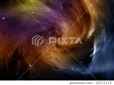 Stars, dust and gas nebula in a far galaxy 26711119