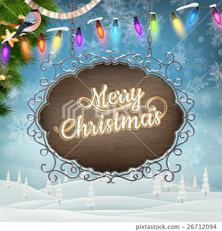 Christmas vintage Signboard. EPS 10 26712094