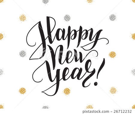Happy new year card with brush lettering and 26712232