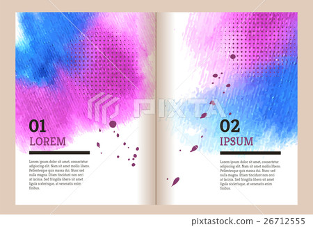 Brochure template with watercolor spot Brochure template with watercolor spot 26712555