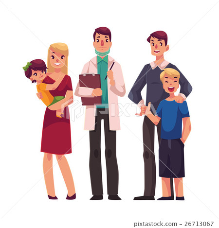 Family doctor with patients, father, mother and Family doctor with patients, father, mother and 26713067