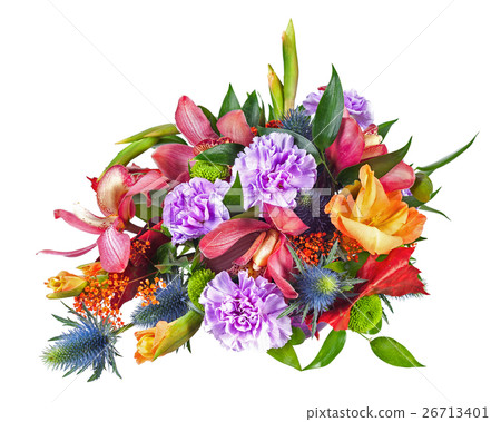 Colorful Flower Bouquet Arrangement Centerpiece Isolated on White Background. Colorful Flower Bouquet Arrangement Centerpiece Isolated on White Background. 26713401
