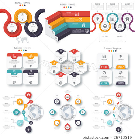 Set with infographics Set with infographics 26713519