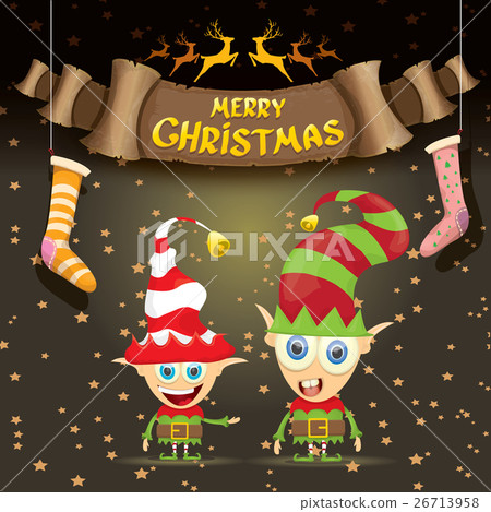 vector cartoon cute merry Christmas elf vector cartoon cute merry Christmas elf 26713958