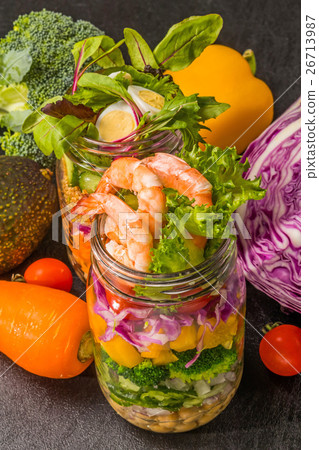 Fresh salad jar salad Common salad 26713987