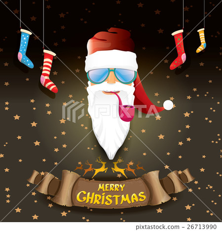 vector bad rockstar rock n roll dj santa claus 26713990