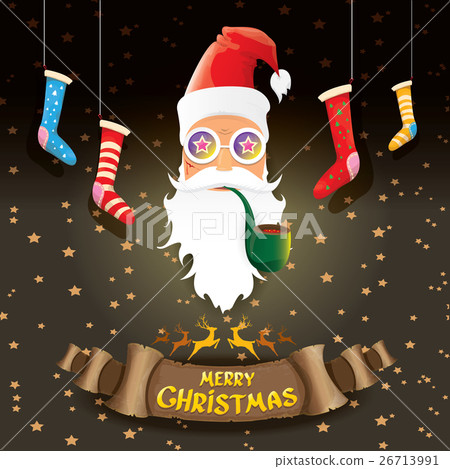 vector bad rockstar rock n roll dj santa claus 26713991