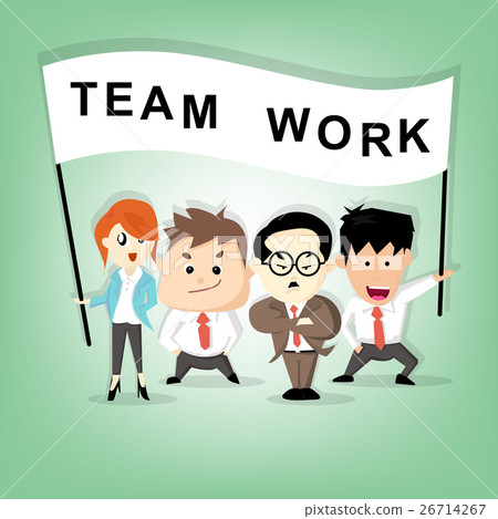 Boss manager and team assistant standing Boss manager and team assistant standing 26714267