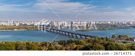 Panoramic view of Dnepr river and Kiev, Ukraine 26714371