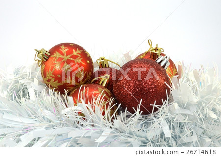 Five Christmas baubles. 26714618