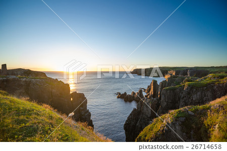 Dramatic sunrise cliffs at Cable John Cove Nfld. Dramatic sunrise cliffs at Cable John Cove Nfld. 26714658