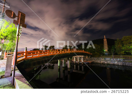Uji River and bridge at night 26715225