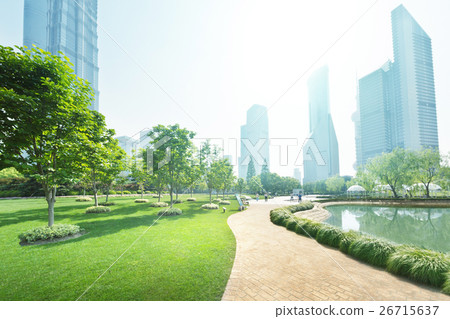 park in lujiazui financial center, Shanghai, China 26715637