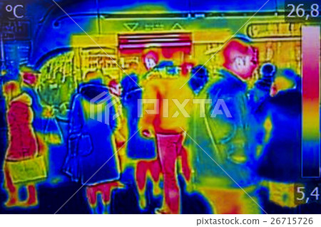 Infrared Thermal image people at the city  26715726
