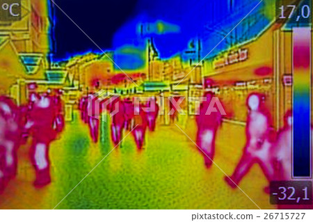 Infrared Thermal image people walking 26715727
