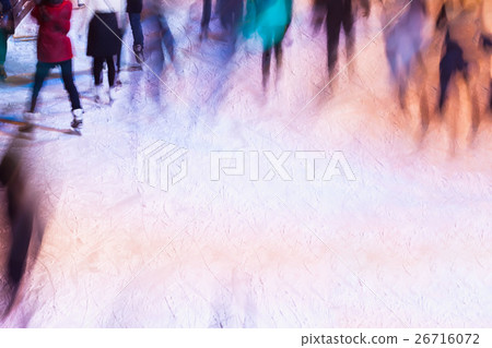Blur image with Ice skaters on the ice rink for 26716072