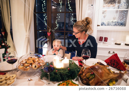 Beautiful mother and son celebrating Christmat 26716088