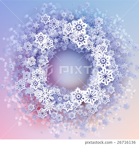 Round snow frame with place for text. 26716136