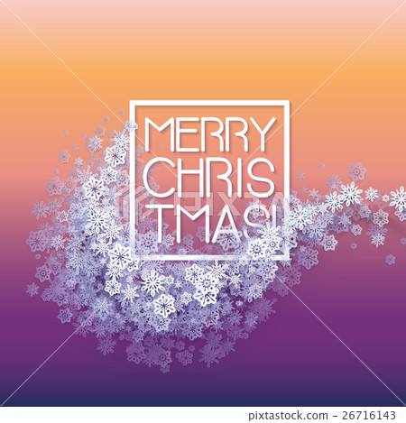 Snow frame with Merry Christmas text. 26716143