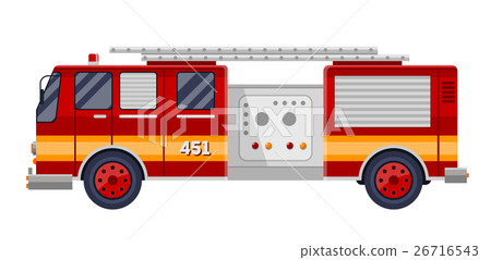 red fire truck engine on white vector illustration red fire truck engine on white vector illustration 26716543
