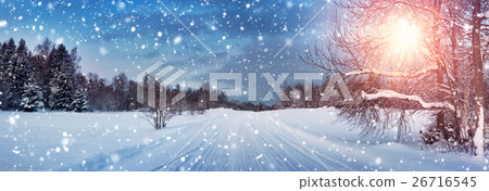 winter road in the morning winter road in the morning 26716545