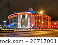Building of Russian circus at night with colored 26717001