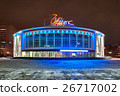 Building of Russian circus at night with colored 26717002