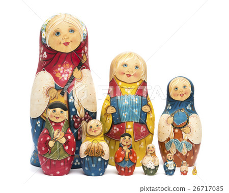 Russian matrioshkas matte painted and isolated 26717085