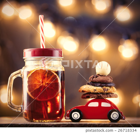 Christmas car toy delivery with cookies Christmas car toy delivery with cookies 26718334