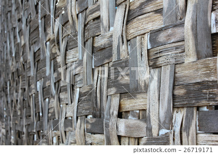 The wicker and bamboo made wall The wicker and bamboo made wall 26719171