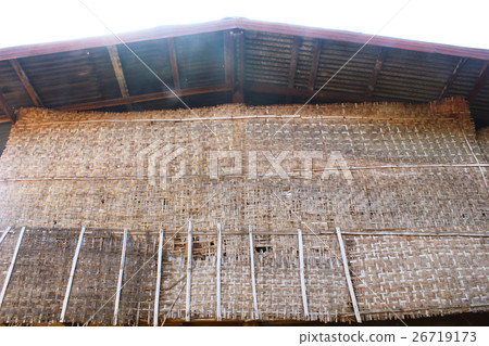 The wicker and bamboo made wall The wicker and bamboo made wall 26719173