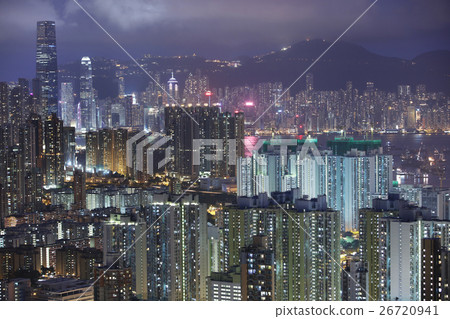 The skyline of Kowloon at night 26720941